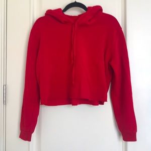 Red Crop Hoodie